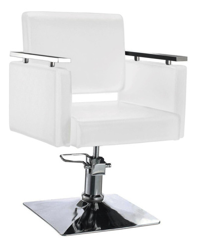 Silla Para Estetica Premium Gran Shopping Cuadrada Barbero Sillon Color Blanco At17435