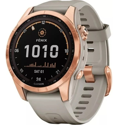 Relógio Garmin Fênix 7s Solar Smartwatch Rose Gold 010-02539 Cor Da Pulseira Sand