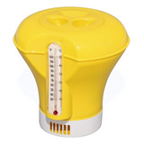 Flotador Quimico P/cloro En Pastillas C/termometro Amarillo