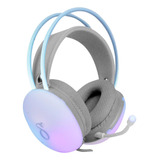 Headset Gamer Lunar White Neon Branco Rgb 50mm Aitek Fone