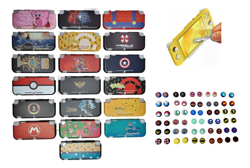 Protector En Acrilico Nintendo Switch Lite + Vidrio + 2 Caps