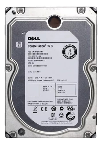 Disco Rígido Interno Hd Hdd Sata Dell 0thgnn 4tb Constellation Es.3 7.2k Rpm Original