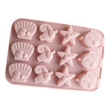 *molde Silicon 12 Mar Pez Concha Estrella Fondant Choco Jabo