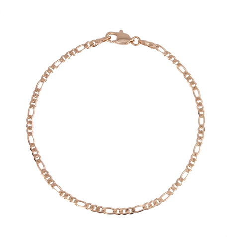 Pulsera Figaro Delgada 2.5cm Unisex Oro Laminado Niño Regalo | Meses sin interés