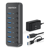 Concentrador Ubs Alimentado, Rshtech De 7 Puertos Usb 3.0/us