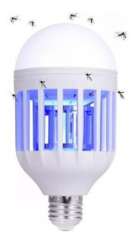 Ampolleta Led 2 En 1, 12w Mata Moscas Mosquitos Polillas