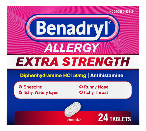 Benadryl Alivio De Alergias Extra Fuerte Tabletas De