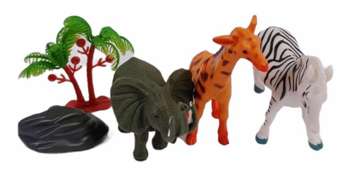 Set De Animales De Selva En Bolsita Muñecos Plástico