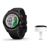 Reloj Approach S62 Bundle Sensores Ct 10 Gps Golf Garmin Color Negro Malla Negro Bisel Negro