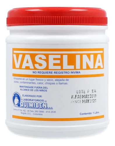 Vaselina Pura Usp - 500 Gramos - g a $45