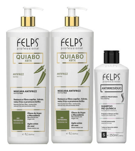 Felps 2 Kits Progressiva De Quiabo Okra 2x1l - Frete Grátis