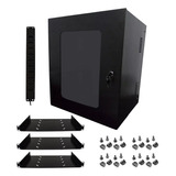 Rack Organizador 12u Com 3 Bandejas E Regua 10 Tomadas