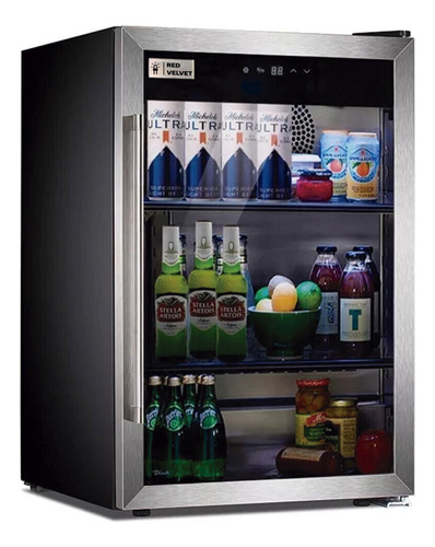 Frigobar Refrigerador Acero Inoxidable 85 Latas 2.4pies 70l 