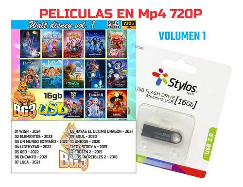 Peliculas Infantiles Wd 720p Vol.1 Mp4 Usb 16gb