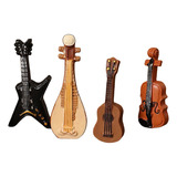 4 Pçs Instrumentos Musicais Em Miniatura Para Casa De