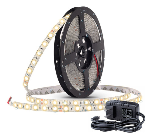 Tira Led 5050 Rollo 5 Metros Colores 12v Exterior Siliconada + Fuente