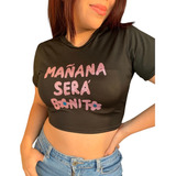 Poleras Con Diseño Mañana Sera Bonito Karol G Crop Top 