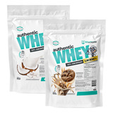Kit 2 Authentic Whey 900g Sorvete Coco + Cookie Malt - Wise