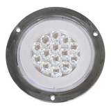 Reversero Redondo Blanco 14 Leds Gel Luz Fija/estrobo 4 Pg