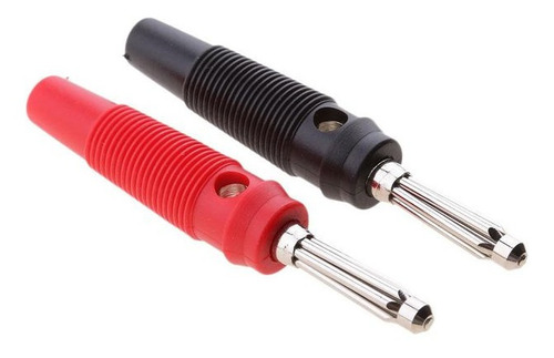 Conectores Plug Macho 4mm Banana 1 Roja + 1 Negra Pvc 32a