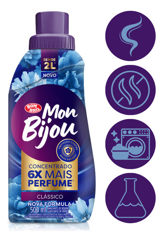 Amaciante Roupa Concentrado Classico Mon Bijou Bombril 500ml