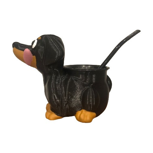 Mate Perro Salchicha 3d -incluye Bombilla-