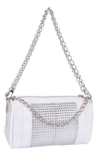 Mini Cartera Bandolera Baulito Strass Cuero P.u 100% Calidad