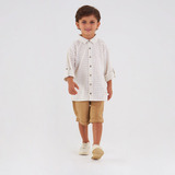 Camisa Infantil Menino Em Tricoline Listrado Up Baby