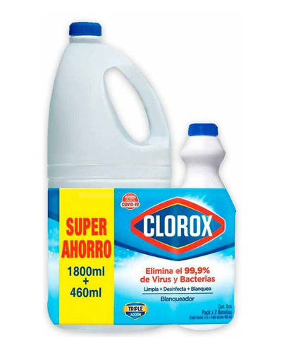 Blanqueador Clorox 1800 Ml + 460 Ml Natural Oferta