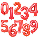 Globo Numeros Gigantes Jumbo 100 Cm Colores Fiesta Rojos