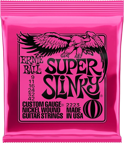 2 Paquetes D Cuerdas Ernie Ball 9-42 Super Slinky Originales