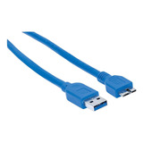 Cable De Datos Usb 3.0 Manhattan 354318 Color Azul