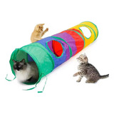 Túnel Colorido Para Gatos De Juguetes Interactivos