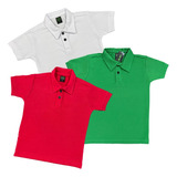 Polo Camisa Infantil Kit 3 Peças Camiseta Criança Do 1 Ao 16