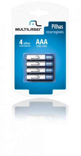 Pack C/ 4 Pilhas Aaa Recarregáveis 1000 Mah Multilaser - Cb0