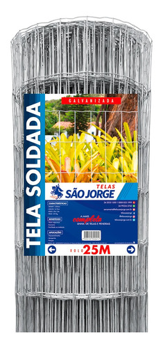 Tela Soldada Galvanizada Fio 1,65mm 25x1,50 - São Jorge