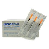 100 Jeringas Para Insulina Nipro 30g X 13mm (1/2) 1ml Capacidad En Volumen 1 Ml