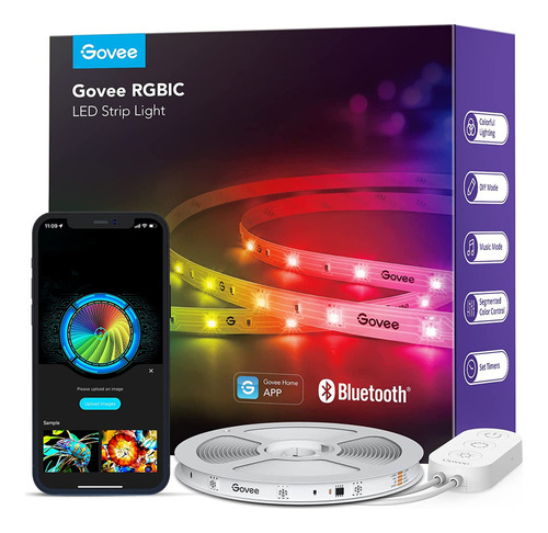 Tira De Luces Led Inteligente Govee Rgbic, Bluetooth, 10 Mts