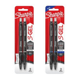 Pack X4 Bolígrafos Sharpie Gel Trazo Bold 1.0mm Negro Y Azul
