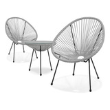 Silla Acapulco De 3 Piezas, Muebles De Patio Modernos, Juego