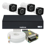 Kit 4 Cameras Segurança 1080p Full Hd Dvr Intelbras 4ch S/hd