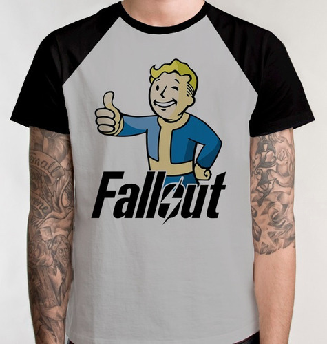 S/ Frete Camiseta Raglan Blusa Camisa Fallout Jogo Rpg Game