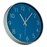 Reloj De Pared 3010 Azul Con Blanco Silencioso