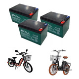 Kit Bateria 3unidades 15ah 12volts Bike Elétrica 6-dzm-15