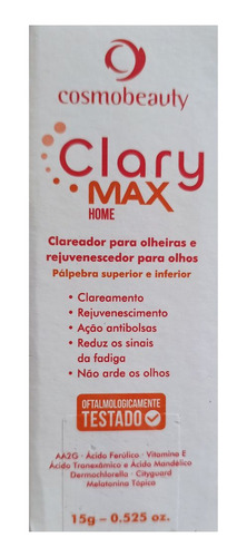 Cosmobeauty Clary Max Clareador Para Olhos Olheiras 15ml