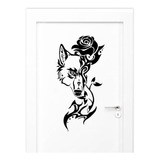 Adesivo Para Porta Flores Animal Tribal Lobo