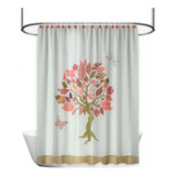 Combo Cortina Baño Chenille Patch Tree + Ganchos Rosette