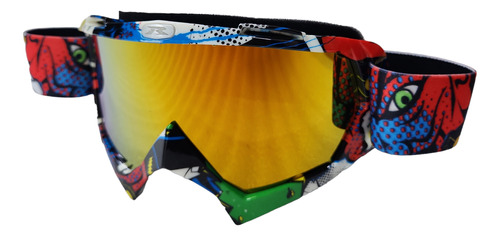 Goggles Motocross Lentes Moto Para Bikers Dorado A