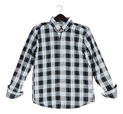 Camisa Caballero Frank Porter Cuadros Gris Fp.845