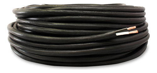 Rollo De 100m Cable Uso Rudo 2x14 Color Negro, Marca Luz En Linea, Capacidad 1650 Watts, 13 Amperes, Uso En Exteriores